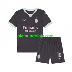 Camisola AC Milan Rafael Leao 10 Criança Equipamento Terceiro 2024-2025 Manga Curta